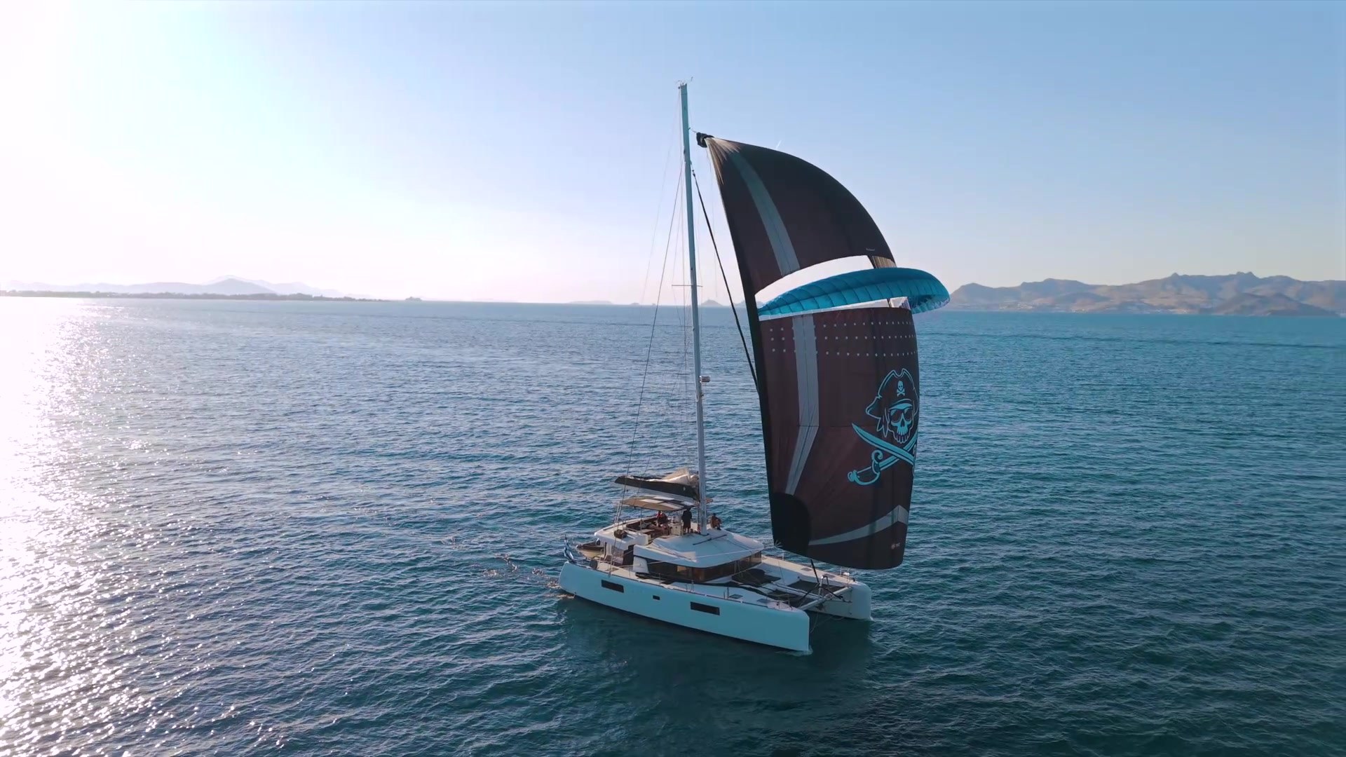 Lagoon 52F parasailor sailing Kos – Stay Salty Sailing, private crewed catamaran charter Lagoon 52F parasailor sailing Kos – Stay Salty Sailing, private crewed catamaran charter