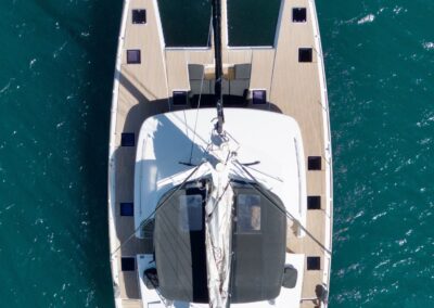 Lagoon 52F catamaran drone top view – Stay Salty Sailing, private crewed catamaran charter