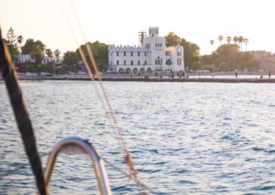 Kos town harbour view from yacht – Stay Salty Sailing, private crewed catamaran charter