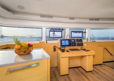 Lagoon 52F saloon galley nav station – Stay Salty Sailing, private crewed catamaran charter
