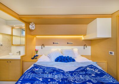 Lagoon 52F owner suite bed – Stay Salty Sailing, private crewed catamaran charter