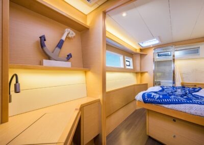 Lagoon 52F owner suite desk anchor – Stay Salty Sailing, private crewed catamaran charter